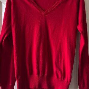 Classic Red V-Neck Sweater